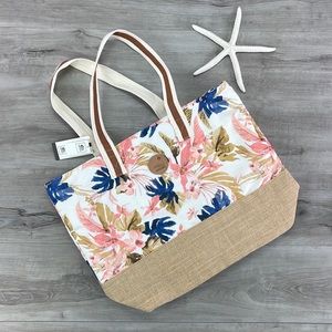 Rip Curl Floral Tote Bag - Blue, Pink, Brown